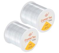 2 pièces Fil Bracelet Elastique Solide,100M Fil Nylon Elastique pour Bracelet,1mm Fil Peche Transparent éLastique Transparent pour Bracelet pour La Fabrication De Bracelets Et De Bijoux,Artisanat