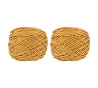 2 Pièces Fil de Coton Jaune 16 Brins pour Crochet et Pelote