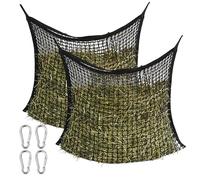 2 Pièces Filet À Foin, Filet A Foin Pour Chevaux, Filet A D'alimentation, 90*60 Cm De Long Sac A Foin Avec Mailles Filet A Foin Extra Large Pour Poneys,Chèvres, Animaux(Noir)