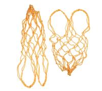 2 Pièces Filet de Nourrissage Suspendu en Nylon Jaune | Maille Nylon, Réduit le Gaspillage Suralimentation, Usage Simple en Pâture, Ferme et Écurie