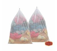 2 Pièces Filet Linge Machine à Laver 60x90cm, Grands Surdimensionnés Sac Linge Machine a Laver, Avec Avec Stop Cordon, Sac Lavage Linge Delicat Empêche les Vêtements de se Déformer(Blanc, XXL)