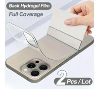 2 pièces Film de dos en gel d'eau, compatible avec 16/15/11/12/13/14 Pro Max Mini Plus, également compatible avec X/XR/XS Max, matériau non-verre, cadeau d'anniversaire pour la famille et les amis, ét