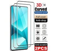 2 pièces Film de verre trempé incurvé 3D Ultra HD Dureté 9H Anti-explosion Résistant aux rayures Protecteur d'écran de téléphone Compatible avec Xiaomi 17 Pro/ Note 14 15 13 Pro+ Pro 4g 5g/ Reno/Honor