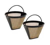 2 Pièces Filtre à Café Permanent, Filtre en Acier Inoxydable, Filtre en Acier Inoxydable Doré, Machines à Café et Thé Filtre, pour la Filtration du Café et du Thé (Doré)