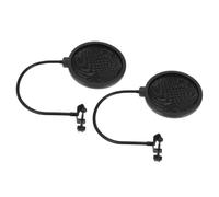 2 Pièces Filtre Anti-pop Double Couche pour Microphone | Plosives, Usage Multipurpose, pour Streaming et Voix Off, Métal Maille Plastique Noir