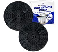 2 Pièces Filtre Charbon Hotte Aspirante Ø 175 mm H 20 mm avec le Code Original MIZ0031 pour Respekta KF568 pour Bomann CF100 pour Exquisit CO4 pour PKM - MONTERAL