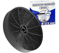 2 Pièces Filtre Charbon Hotte Aspirante Type A Ø 173x35 mm avec Code Original 9029793792 9029801504 pour Electrolux MCFE41 E3CFOA pour Candy pour Hoover CFC0141601 FB001UA pour Turboair - MONTERAL
