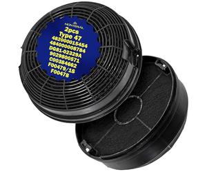 2 Pièces Filtre Charbon Modèle Type 47 pour Hotte Aspirante 482000015454 484000008784 9029800571 F00479/1S F00478 C00384662 DG81-02329A pour Elica - Garantie de 10 Ans - MONTERAL