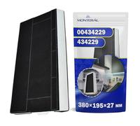 2 Pièces Filtre Charbon pour Hotte Aspirante 380 x 195 x 27 mm 00434229 434229 DHZ4506 DHZ4505 LZ45500 KF280001 Z5144X5 Z5144X1 pour Bosch pour Siemens pour Balay pour Neff - MONTERAL