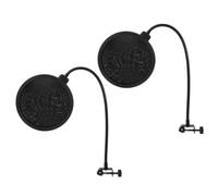 2 Pièces Filtre de Microphone Anti-pop pour Pare-vent | Double Couche, Installation Facile avec Clip Stabilisateur, Métal Plastique Mesh, pour Studio et Chant