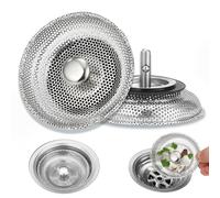 2 pièces Filtre Evier Cuisine, Bouchon Evier Cuisine, Crépine de vidange, Bouchon de panier en acier inoxydable,Convient pour la cuisine, la salle de bain contre les blocages, les odeurs(diamètre 8cm)