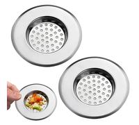 2 Pièces Filtre évier Cuisine, Tamis lavabo en INOX, Filtre Cheveux Douche, Filtre de Vidange pour évier, Grille Evier Cuisine, Accessoire Drain Lavabo Baignoire Bonde, pour Salle de Bain Cuisine