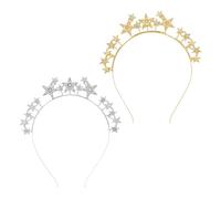 2 Pièces Five Star Bandband, Rhingestone Remurring Band, Accessoires De Cheveux Pour Femmes, Creative Simple Star Head, Vêtements Decoration Hairstyle