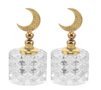 2 Pièces Flacon de Recharge de Parfum 3ml Bouchon Lune Élégant | Bouteille Rechargeable Anti-fuite, Finition Antidérapante, Design Cristal Clair, pour Huiles Essentielles et Parfums