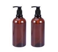 2 Pièces Flacon de Shampoing 500ml Marron en Pet PP Pompe