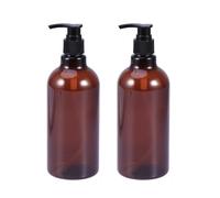 2 Pièces Flacon de Shampoing 500ml Pet PP Marron, Pompe à Vis