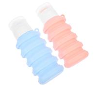 2 Pièces Flacon de Voyage Rechargeable Pliable 90ml | Bleu et Rose, Format Compact, Usage Mobile, Design Gain de Place pour Bagages et Déplacements