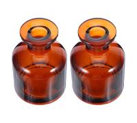 2 Pièces Flacon Diffuseur en Verre Marron, Cylindre Décoratif sans Feu | Bouteille Vide Réutilisable, Distribution Homogène du Parfum, Usage Maison et Chambres, Entretien Simple