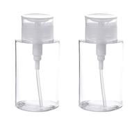 2 Pièces Flacon Pompe Rechargeable 200 Ml Transparent, Bouteilles De Voyage Pratiques Pour Démaquillant, Soins De La Peau Et Liquides