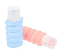 2 Pièces Flacons de Voyage Rechargeables 90ml | Lot Bleu et Rose, Format Compact pour Déplacements, Design Souple Gain de Place, Usage Liquide
