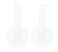 2 Pièces Flasque à Fond Rond Flacon En Verre Studenglass Flacon De Distillation Bécher En Verre De Laboratoire En Rond En Ballon Cylindre Étudiant Fiole Un