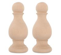 2 Pièces Fleuron Décoratif en Bois Brut, Chapeau de Poteau | Colonnes et Rampes, Ponts et Allées de Jardin, Finition Brute, Détails Sculptés Nets, Bois