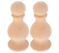 2 Pièces Fleuron Sculpté en Bois Rond, Décoratif