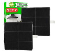 2 Pièces Fltre Hotte Aspirante Charbon 222 x 222 x 21 mm avec le Code Original 00360732 DHZ5186 LZ51851 Z5116X1 pour Bosch pour Balay pour Siemens pour Neff AA260112 pour Gaggenau - ONIX TECH
