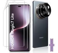 2 Pieces For Honor Magic 7 Lite 5g Screen Protector, 2 Pieces Tempered Glass Rear Camera Protector Film (Black), High Definition Anti-Scratch Flexible Tpu Screen Protectors