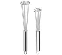 2 Pièces Fouet à Bille en Acier Inoxydable Fouet à Oeufs Métalliques Kit de Fouets de Cuisine pour Cuisiner, Mélanger, Fouetter, Battre, Remuer (10 Pouces et 12 Pouces)