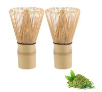 2 Pièces Fouet à Matcha En Bambou Naturel, Accessoire De Cérémonie Du Matcha Japonais - 100 Bâtons, Fouet En Bambou Naturel Traditionnel De Matcha Pour La CéRémonie Du Thé, La Boisson