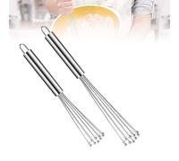 2 Pièces Fouet Bille Acier Inoxydable, Ensemble De Fouets pour Cuisiner, Fouet Manuel, Fouet En Acier Inoxydable 10 pouces et 12 pouces, pour Cuisinerà Domicile, Mélanger, Fouetter (Argent)