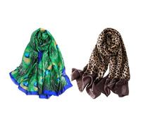 2 Pièces Foulards Pour Femmes, Foulard Long, Foulard De Protection Solaire, Foulard Léger, Foulard Rétro, Foulard Décoratif