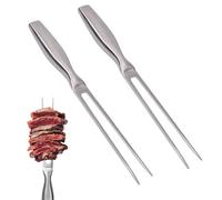 2 Pièces Fourchette à Viande en Acier Inoxydable de 27 cm Fourchette Barbecue avec Poignée pour Barbecue Steak Rôti Poulet Rôti Légumes Cuisine Exterieure, Argent