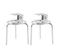 2 Pièces Fourchette Rotative Barbecue en Acier Inoxydable Argenté