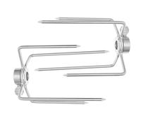 2 Pièces Fourchette Rotative pour Poulet en Acier Inoxydable 304 | Accessoire de Rôtissoire, pour Cuisson au Four et Barbecue, Pièce de Broche, Finition Argenté