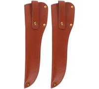 2 pièces Fourreau de Couteau en Cuir Marron Boucle , protection | Rangement Compact, Usage Extérieur, pour Couteaux à Désosser Steak, Finition Brun Clair, Surface Lisse Couleur Aléatoire
