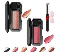 2 pièces Fresheight Palette De Fards à PaupièRes CoréEns ImperméAbles à Deux Couleurs Avec Applicateur Et Miroir,Ombre à PaupièRes Poudre Hautement PigmentéE,Longue DuréE,Portable (03+04, TAILLE)