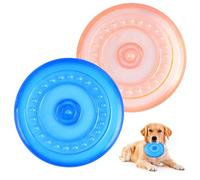 2 Pièces Frisbees pour Chien, 18.5CM Disque Chien, Jouet Interactif Frisbee, Frisbee Jouet en Caoutchouc, pour entraînement à la Terre et à l'eau, Entraînement du Dog, Lancer, Attraper et Jouer