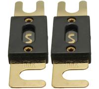 2 Pièces Fusible Plaqué Or 125a 32v pour Système Audio Voiture | Surface Plaquée Or en Cuivre, Résistance à Corrosion, Protection Surintensité, Montage Facile