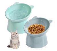 2 Pièces Gamelle Chat Surélevée, Bol Incliné à 15°, Gamelle à Nourriture pour Détendre la Colonne Cervicale, pour Chiots Lapins