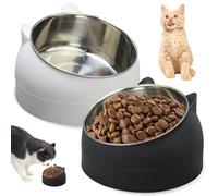 2 Pièces Gamelle Chat Surélevée, Bol pour Chat, Bol Surélevé en Acier Inoxydable, Gamelle pour Chat Incliné à 15°, Gamelle à Nourriture, Détendre la Colonne Cervicale, pour Chat Chiots Lapins