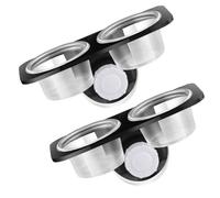 2 Pièces Gamelles pour Reptiles à Double Contenant | Plastique Noir, Design Détachable, Entretien Simple, pour Gecko et Autres Reptiles