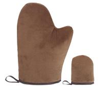 2 Pièces Gant Autobronzant, Double Face Gant Autobronzant Visage et Corps pour Autobronzant Gelule, Huile Bronzante, Creme Autobronzante (Brun)