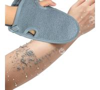 2 Pièces Gant Exfoliant Corps, Gant Gommage Corps, Élimine Les Cellules Mortes, Mitaines Massage pour Douche pour Femme et Homme, Nettoie et Purifie La Peau, avec cordon de suspension, Gris