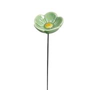 2 Pieces Garden Bee Watering Station, Flower Design Ceramic Bee Water Bowl, Ceramic Weather Resistant | 4.1x4.1x27cm Bird Water Bowl for Yard Outside Outdoor Home Patio Porch Deck Balcony