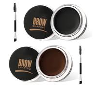 2 pièces Gel à sourcils, pommade noire pour sourcils avec pinceau Crème à sourcils Gel à sourcils imperméable Maquillage Gel à sourcils teinté Savon à sourcils (#5 noire + #3 marron foncé)