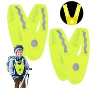 2 Pièces Gilet De SéCurité Enfants,Collier De SéCurité Gilet De SéCurité En V Gilets Reflechissants Pour Enfant Jaunes Gilet RéFléChissant De Voiture,Pour Convient à Hommes Et Femmes.