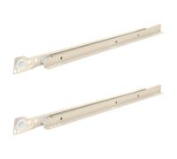 2 Pièces Glissières de Tiroir à Montage Inférieur, 2 Plis, 40 CM | Acier Laminé à Froid Blanc, Mouvement Silencieux et Fluide, Roulement à Billes, Structure Monobloc