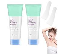 2 pièces Glowcode 4 en 1 crème dépilatoire, 2024 nouvelle crème dépilatoire magique pour le visage, crème dépilatoire hydratante et apaisante pour la peau avec brosse